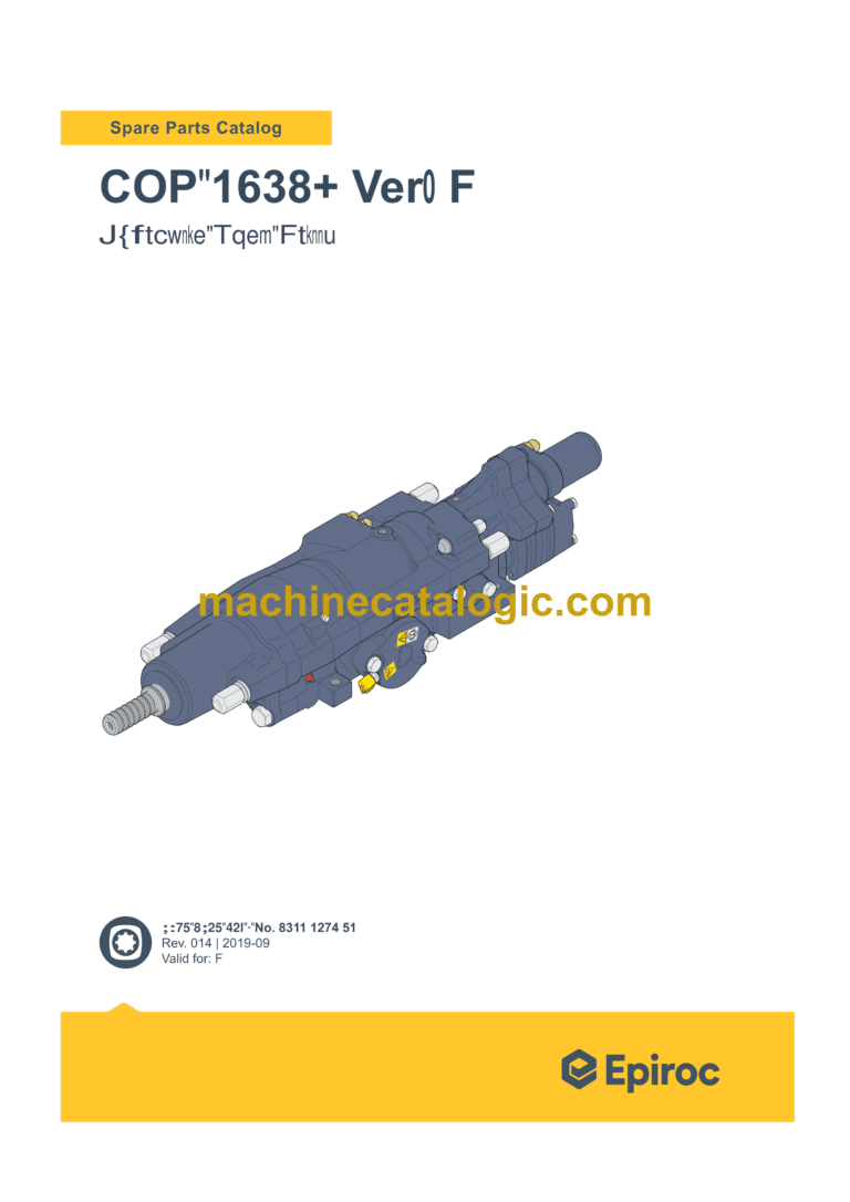 Epiroc COP 1638+ Version F Hydraulic Rock Drills Parts Catalog