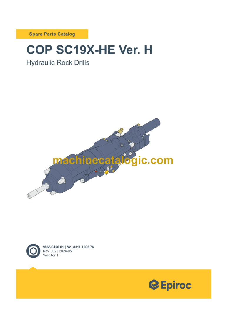 Epiroc COP SC19X-HE Version H Hydraulic Rock Drills Parts Catalog