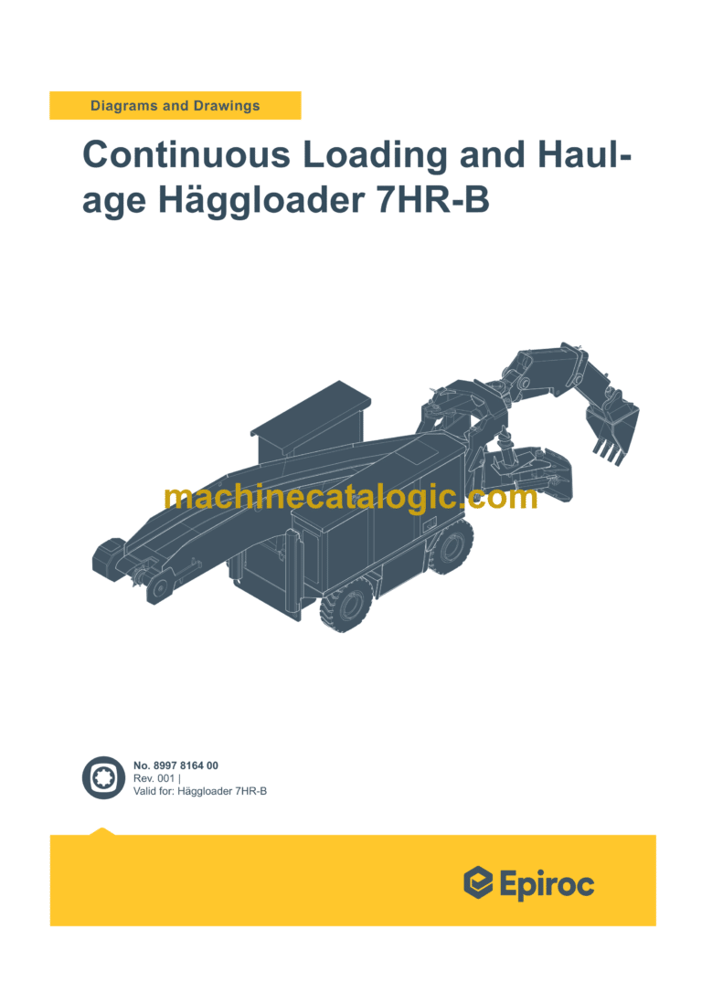Epiroc Continuous Loading and Haulage Häggloader 7HR-B Diagrams and Drawings Manual