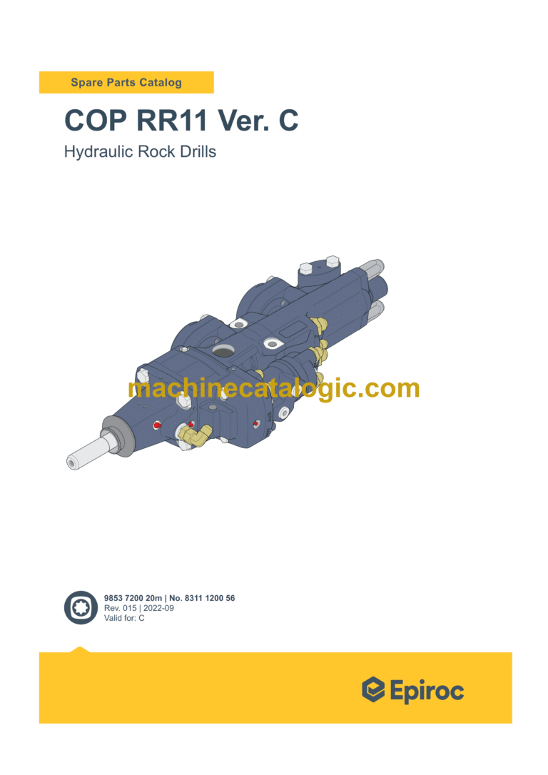 Epiroc COP RR11 Version C Hydraulic Rock Drills Parts Catalog