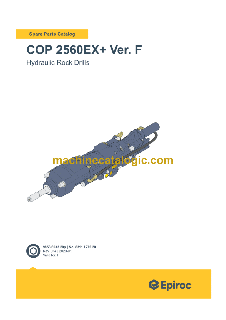 Epiroc COP 2560EX+ Version F Hydraulic Rock Drills Parts Catalog