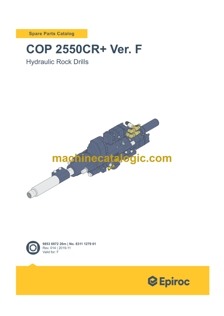 Epiroc COP 2550CR, 2550CRL+ Version F Hydraulic Rock Drills Parts Catalog