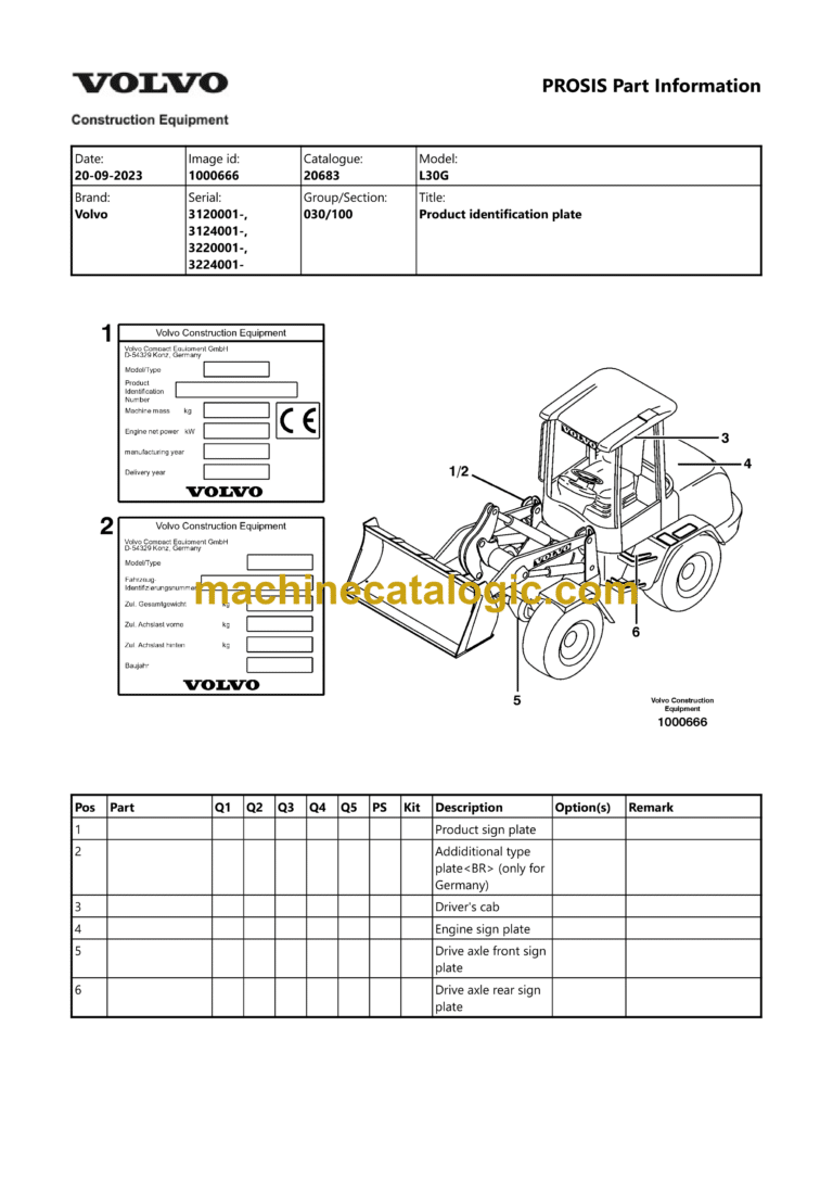 Volvo L30G Compact Wheel Loader Service & Repair Manual