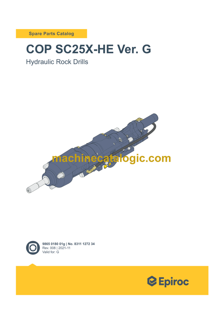 Epiroc COP SC25X-HE Version G Hydraulic Rock Drills Parts Catalog