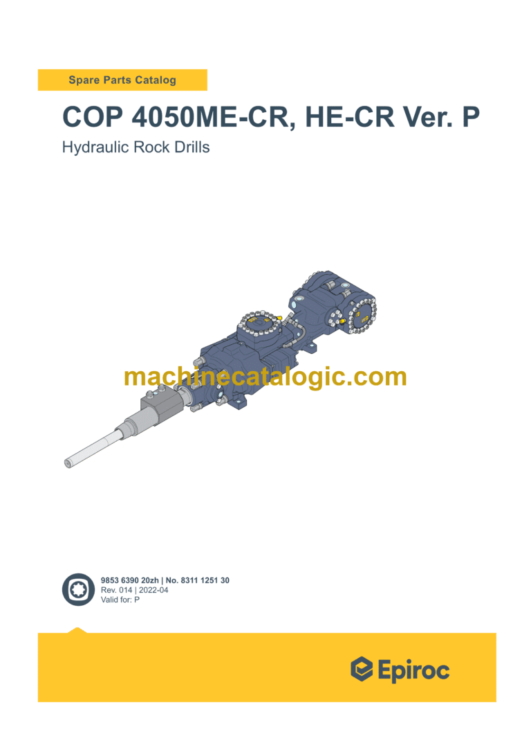 Epiroc COP 4050ME-CR, 4050HE-CR Version P Hydraulic Rock Drills Parts Catalog