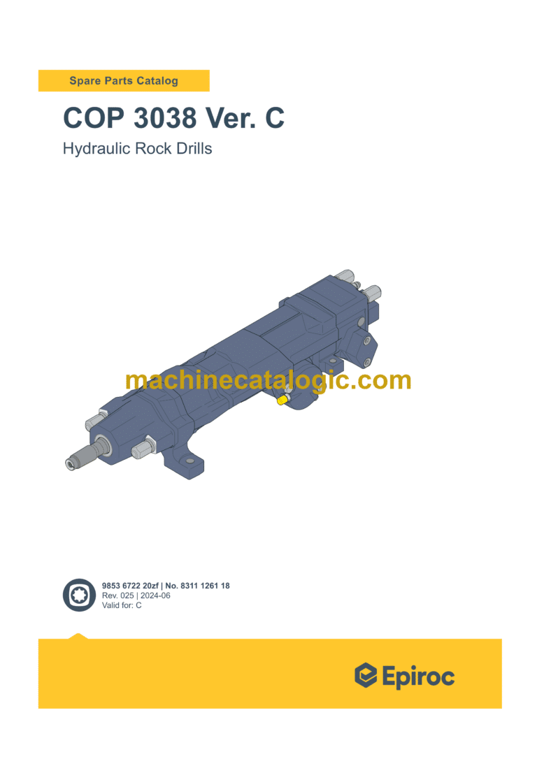Epiroc COP 3038 Version C Hydraulic Rock Drills Parts Catalog