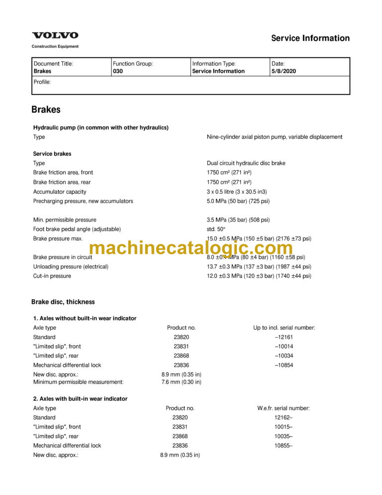 Volvo L50C Wheel Loader Service & Repair Manual