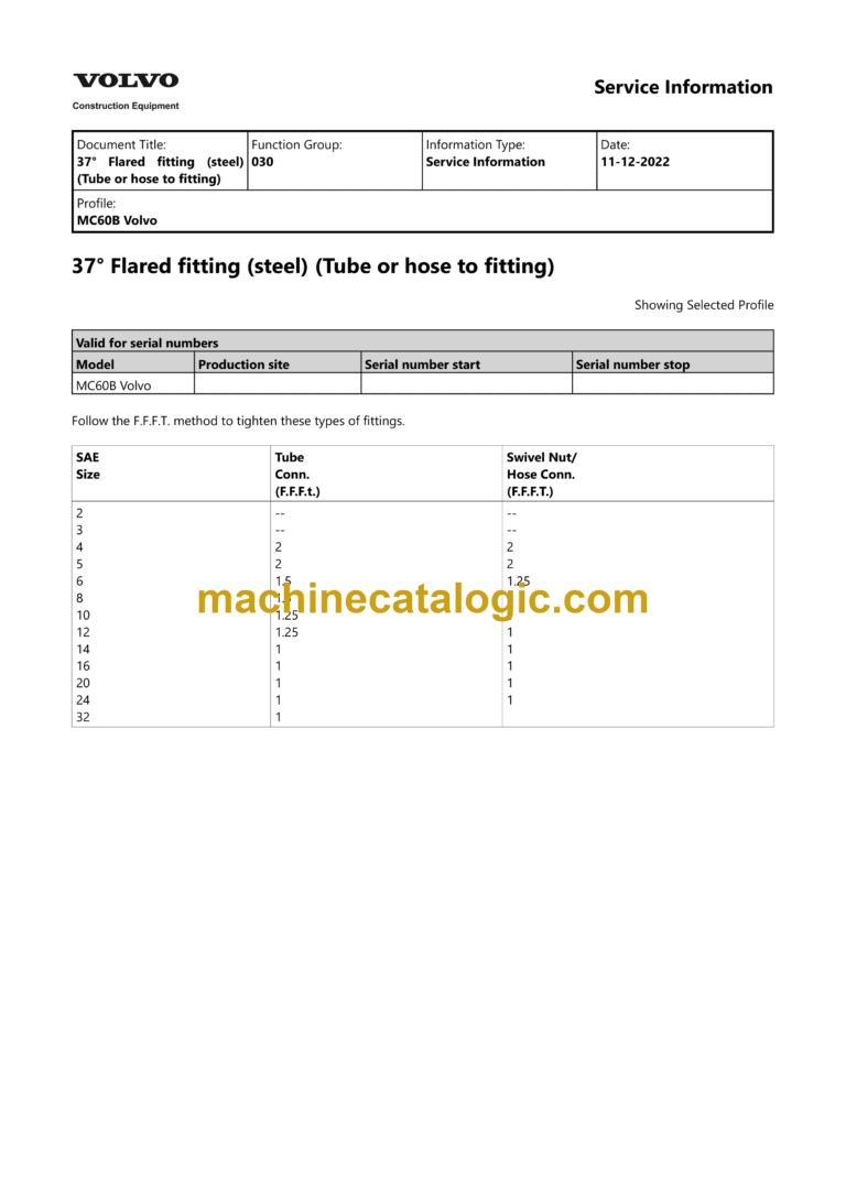 Volvo MC60B Skid Steer Loader Service & Repair Manual