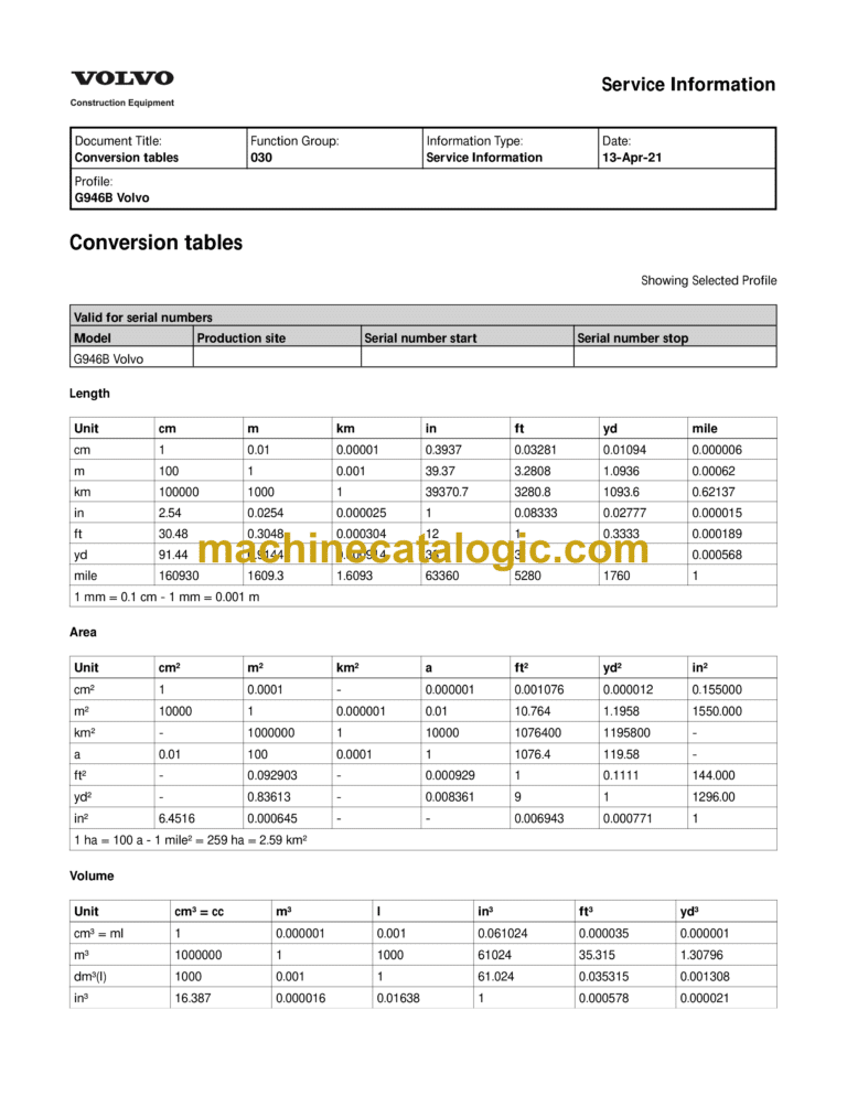 Volvo G946B Motor Grader Service and Repair Manual