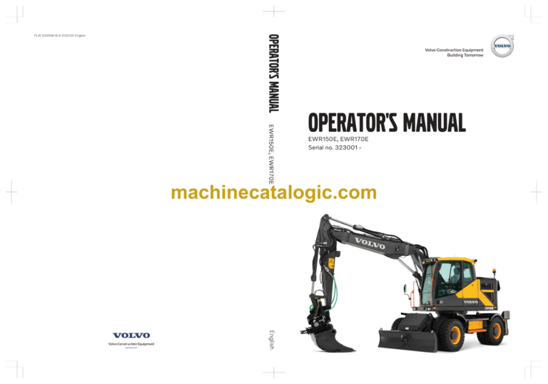 Volvo EWR150E, EWR170E Wheeled Excavator Operator's Manual
