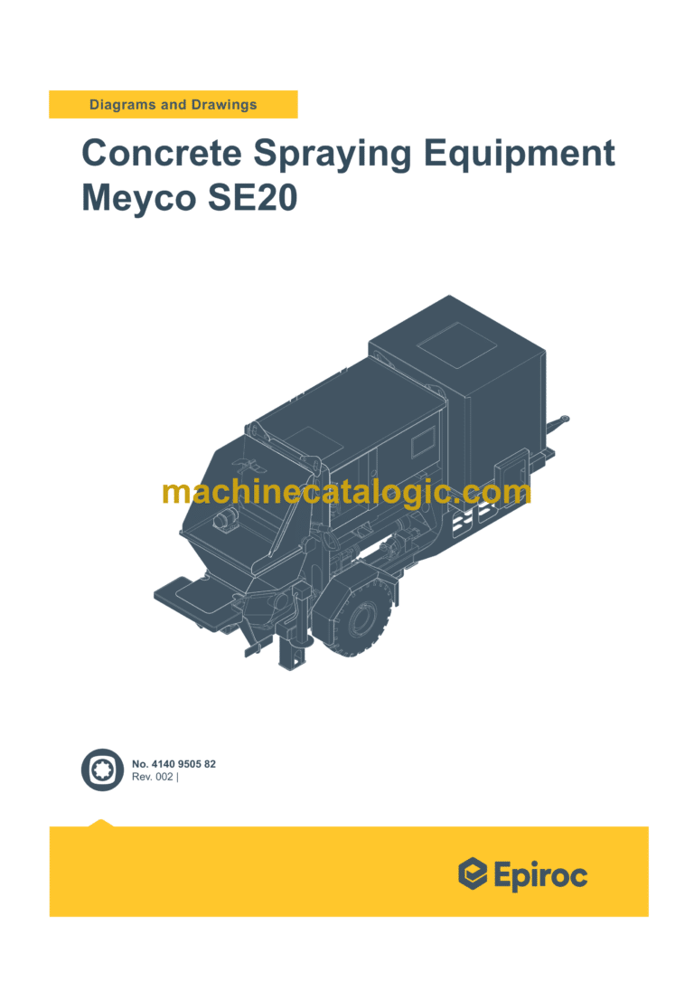 Epiroc Concrete Spraying Equipment Meyco SE20 Diagrams and Drawings Manual