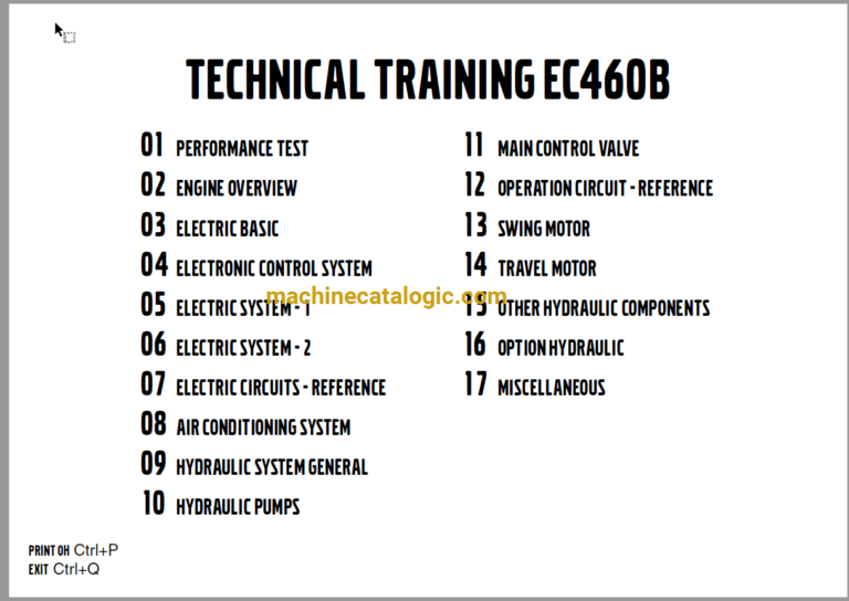 Volvo EC460B Hydraulic Crawler Excavator Technical Training