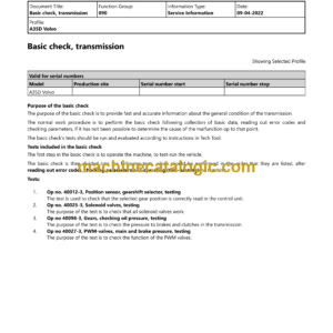 Volvo A35D Articulated Hauler Dump Truck Service & Repair Manual
