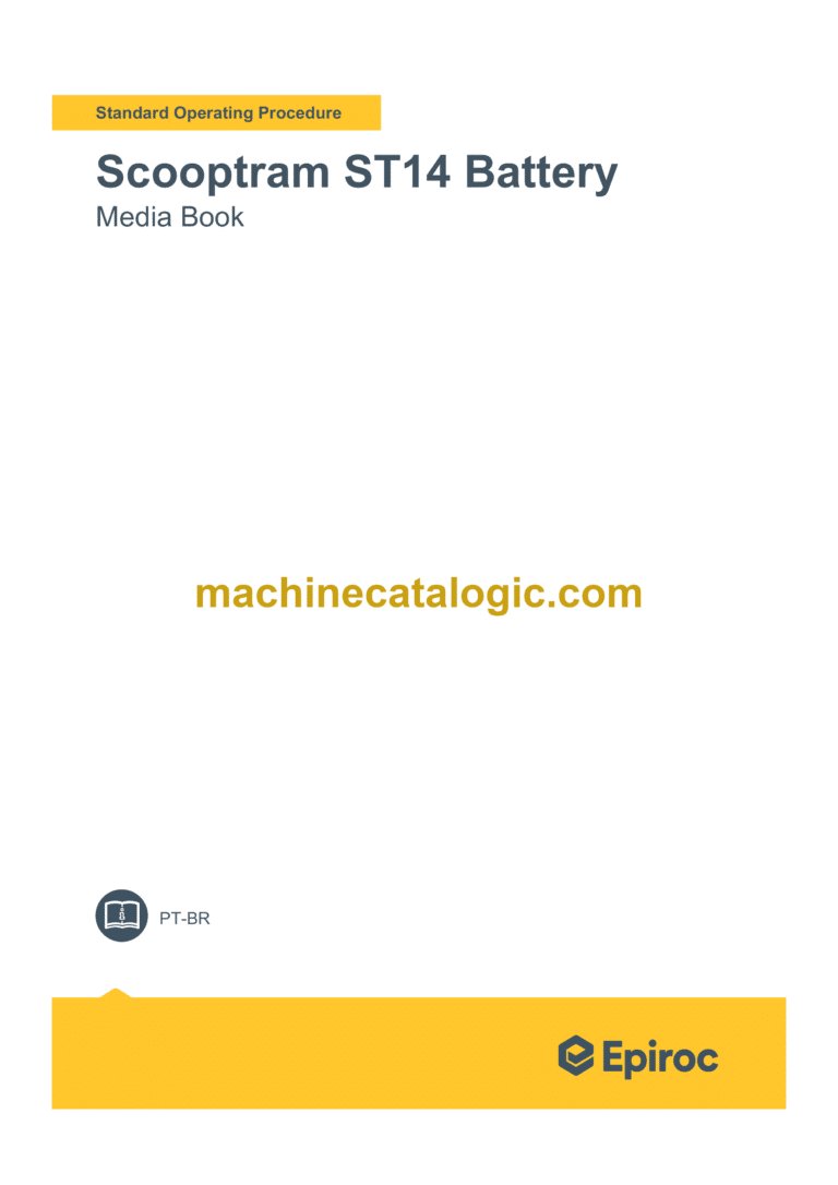 Epiroc Scooptram ST14 Battery Component Removal and Installation Instructions (PT-BR)