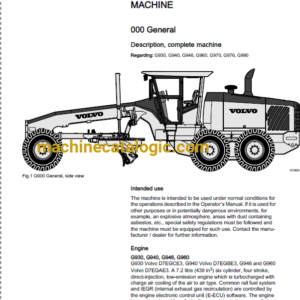 Volvo G900 Motor Grader Service & Repair Manual
