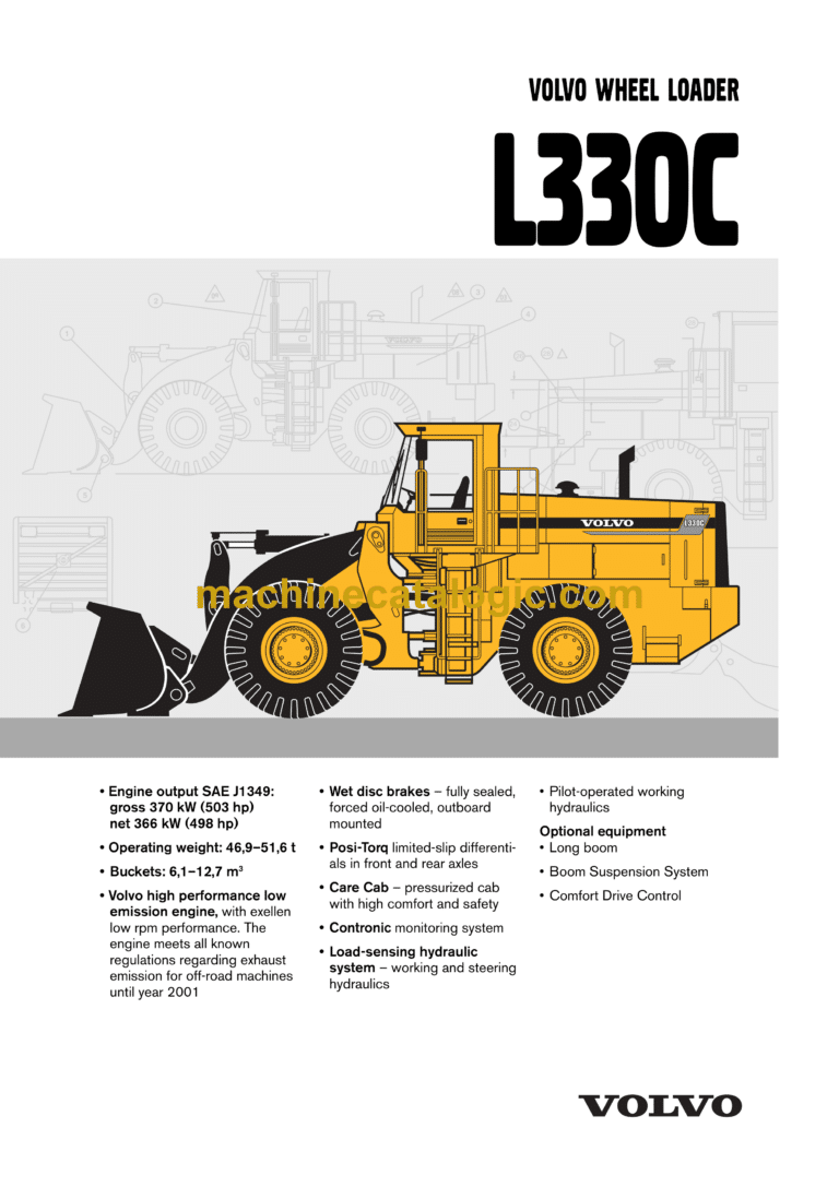 Volvo L330C Wheel Loader Service & Repair Manual