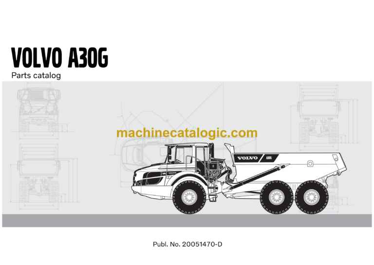 Volvo A30G Articulated Hauler Dump Truck Parts Catalog