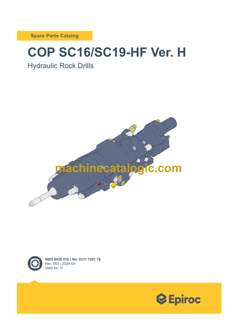 Epiroc COP SC16, SC19-HF Version H Hydraulic Rock Drills Parts Catalog