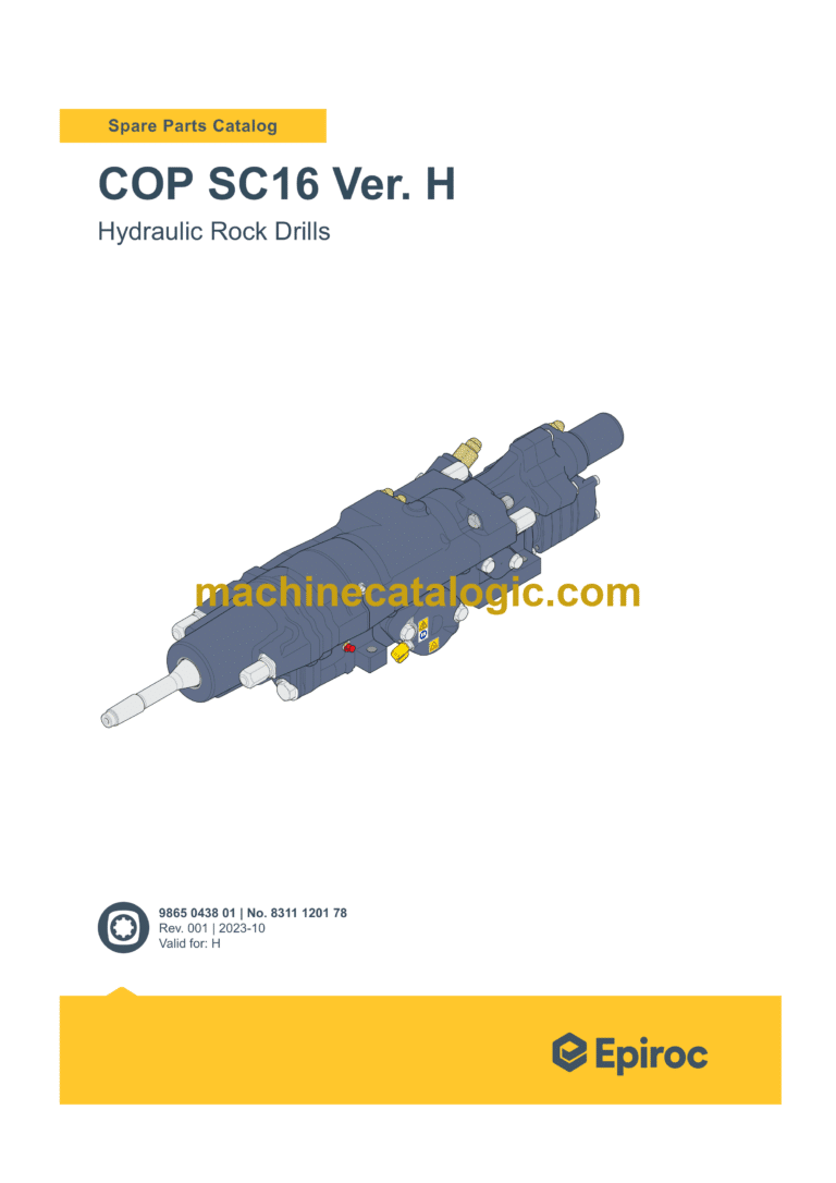 Epiroc COP SC16 Version H Hydraulic Rock Drills Parts Catalog