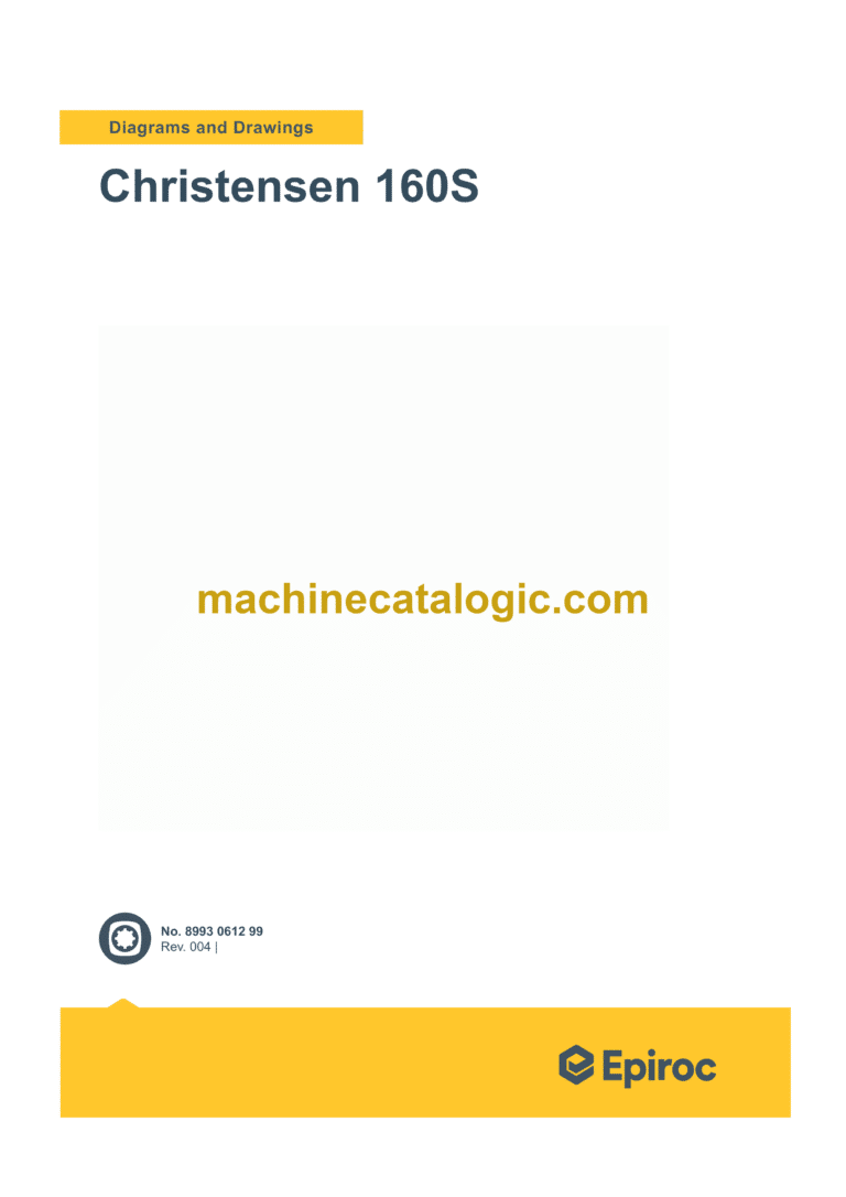 Epiroc Christensen 160S Diagrams and Drawings Manual