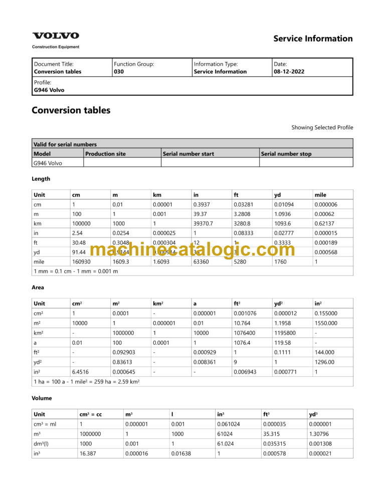 Volvo G946 Motor Grader Service & Repair Manual