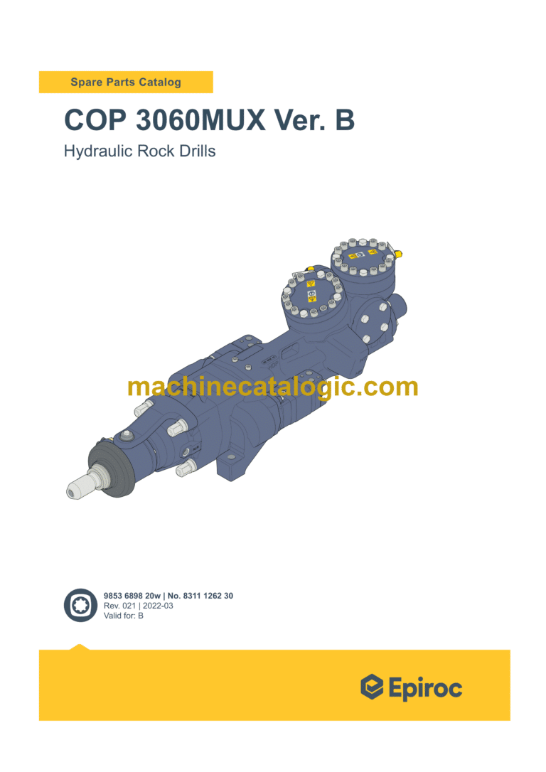 Epiroc COP 3060MUX Version B Hydraulic Rock Drills Parts Catalog