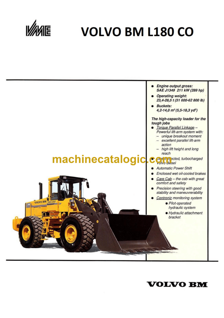 Volvo BM L180 CO Wheel Loader Service & Repair Manual