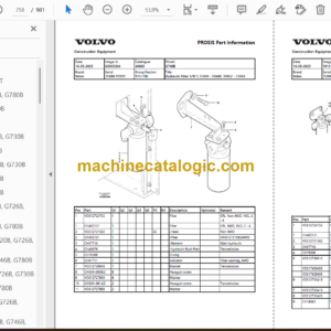 Volvo G740B Motor Grader Parts Catalog