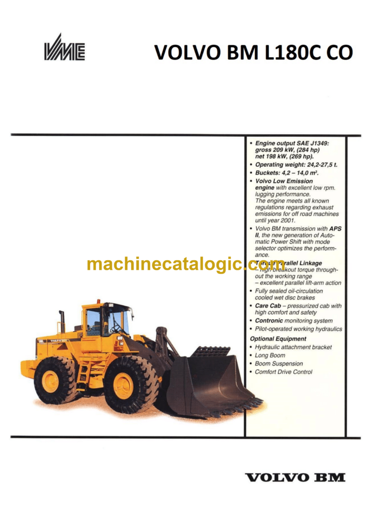 Volvo BM L180C CO Wheel Loader Service & Repair Manual