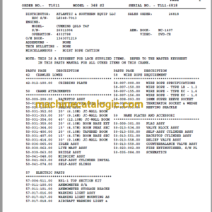 Link Belt Cranes 308 Hylab 5 Parts Catalog