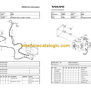 Volvo G940B Motor Grader Parts Catalog