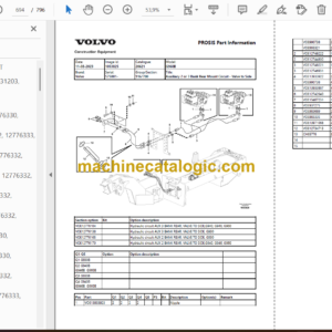 Volvo G960B Motor Grader Parts Catalog