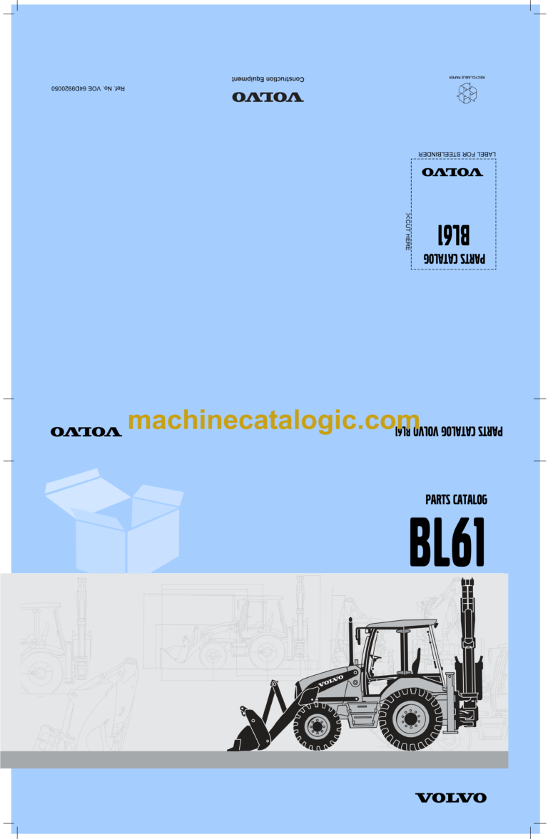 Volvo BL61 Backhoe Loader Parts Manual