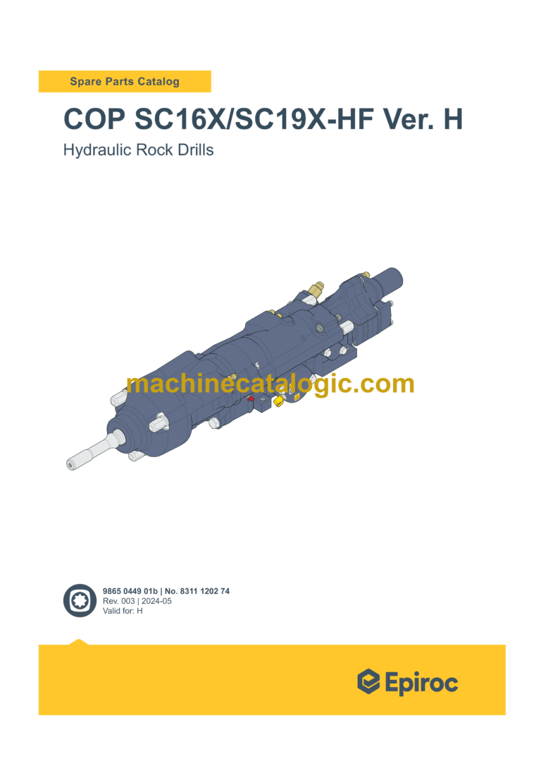 Epiroc COP SC16X, SC19X-HF Version H Hydraulic Rock Drills Parts Catalog