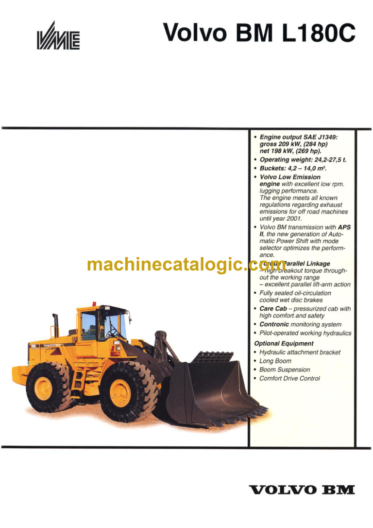 Volvo BM L180C Wheel Loader Service & Repair Manual