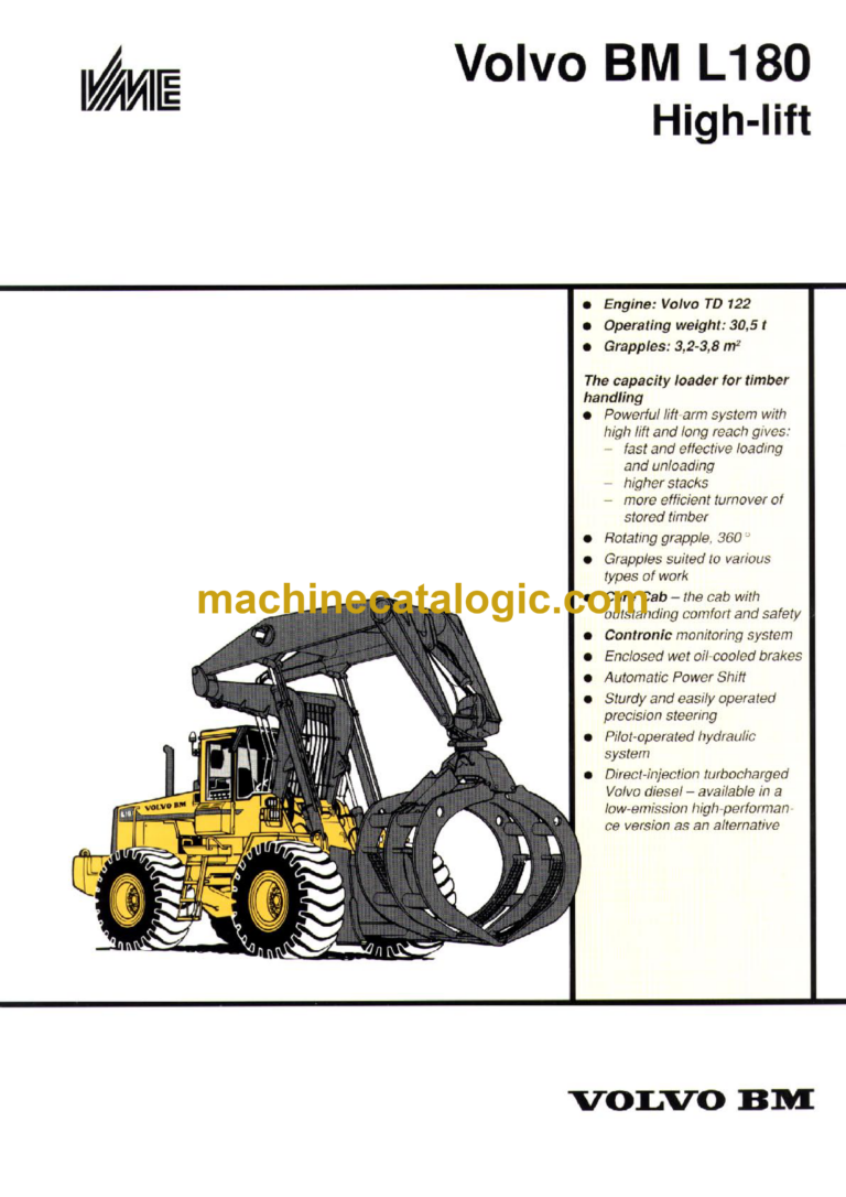 Volvo BM L180 High Lift Wheel Loader Service & Repair Manual