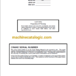 Link Belt Crane 218HSL Service Manual