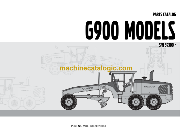 Volvo G900 Models Motor Grader Parts Catalog
