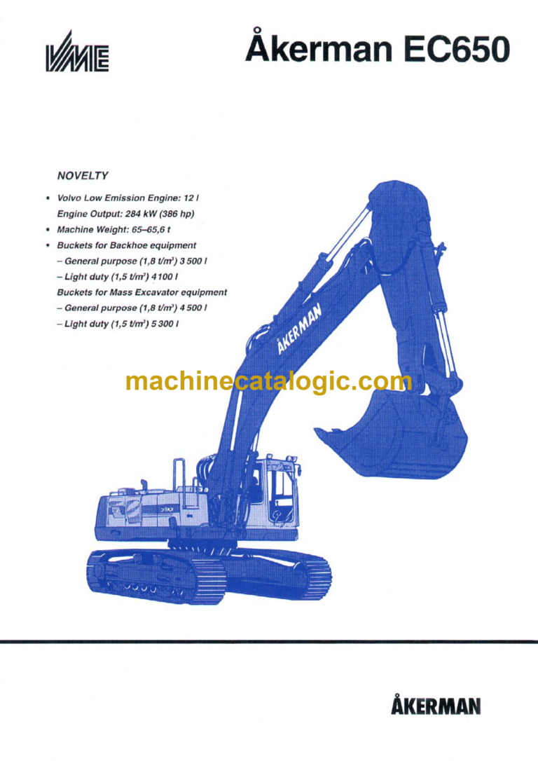 Volvo EC650 Akerman Hydraulic Crawler Excavator Service &amp; Repair Manual