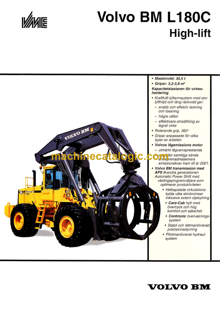 Volvo BML180C High Lift Wheel Loader Service & Repair Manual
