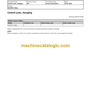 Volvo EC220DL Hydraulic Crawler Excavator Service & Repair Manual