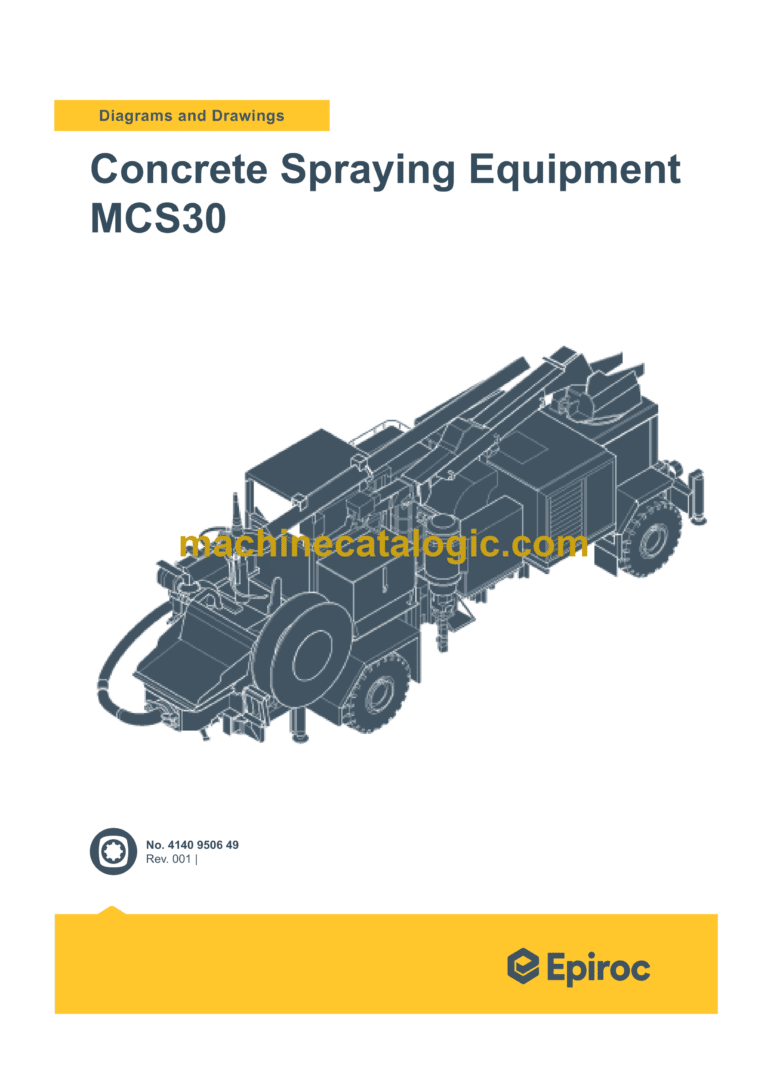 Epiroc Concrete Spraying Equipment MCS30 Diagrams and Drawings Manual