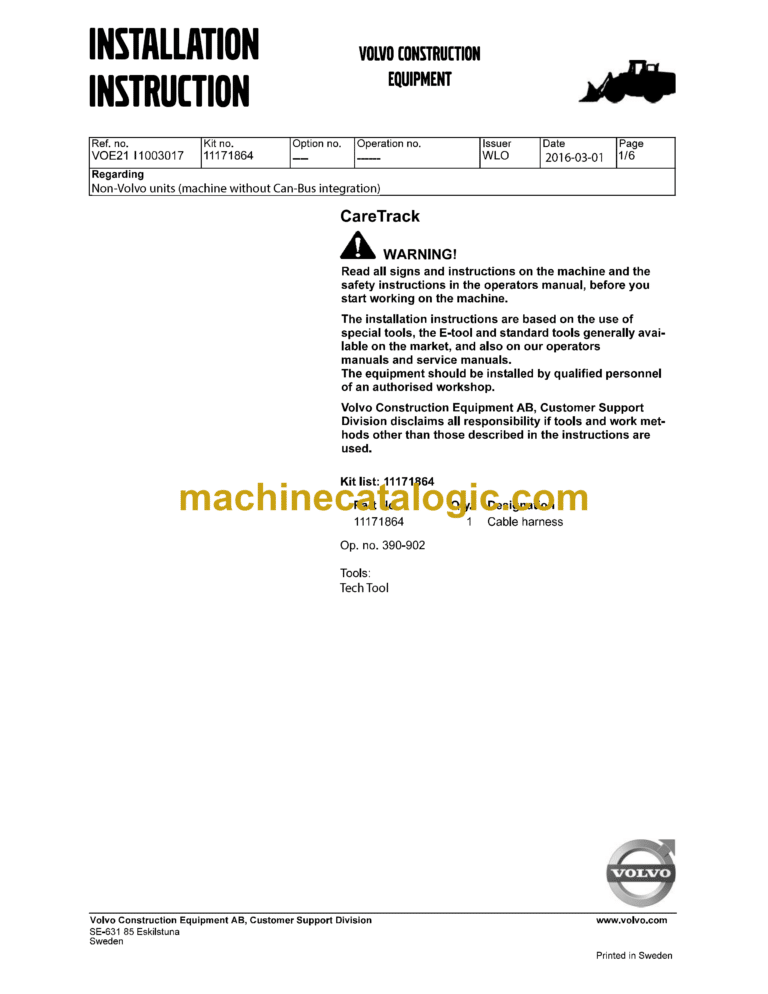 Volvo BM L70 Wheel Loader Service & Repair Manual