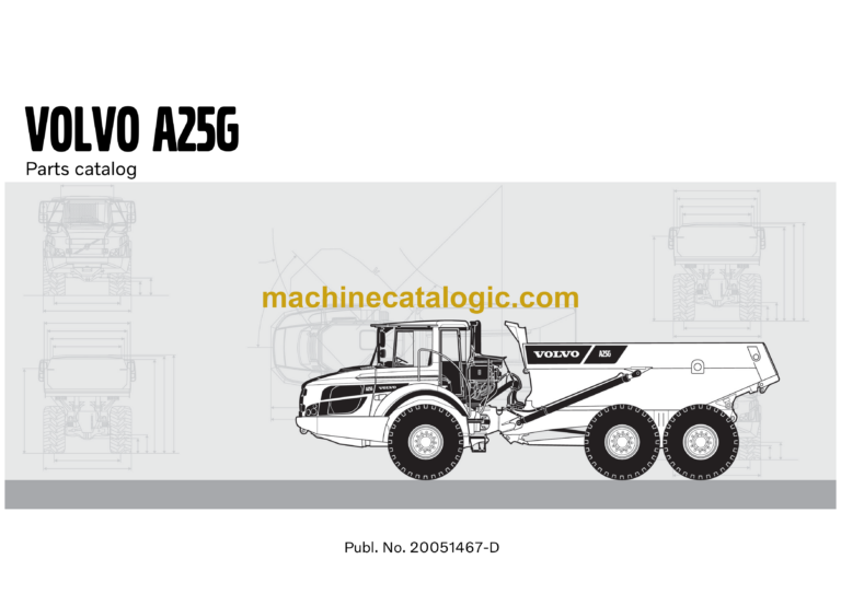 Volvo A25G Articulated Hauler Dump Truck Parts Manual