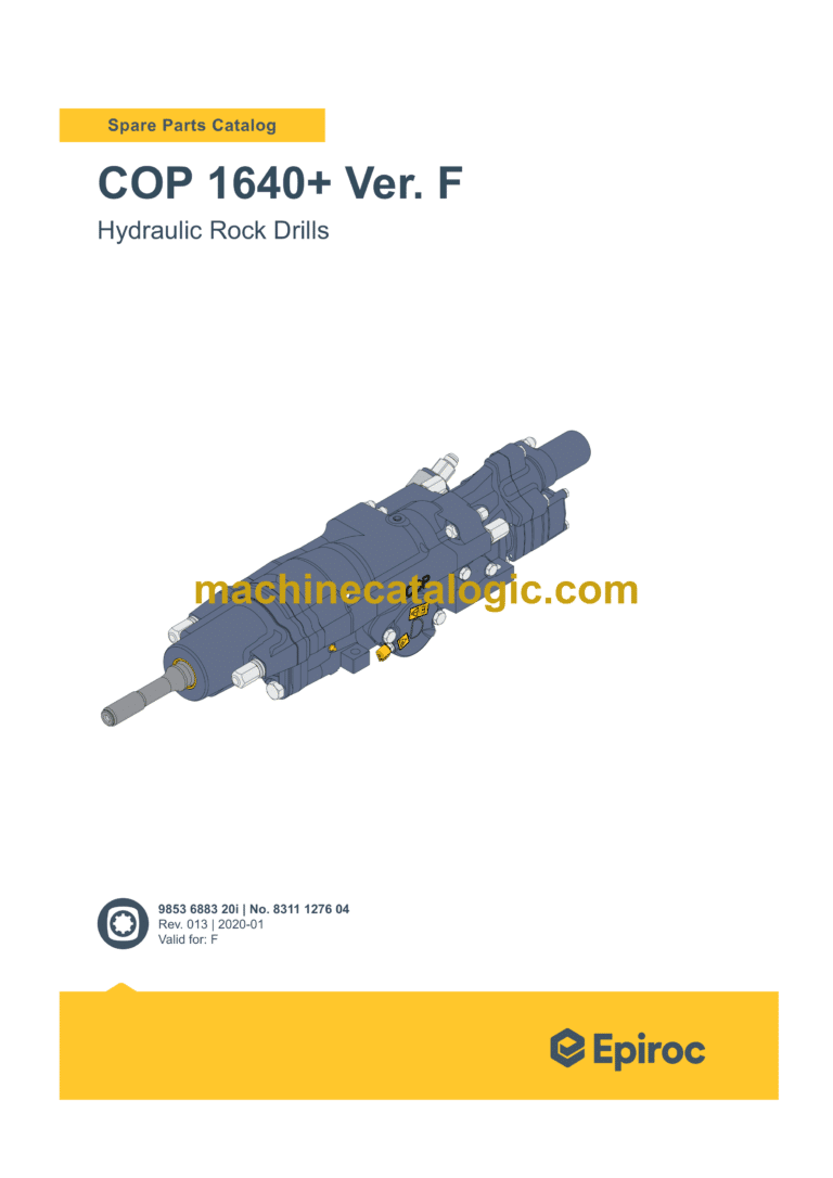 Epiroc COP 1640+ Version F Hydraulic Rock Drills Parts Catalog