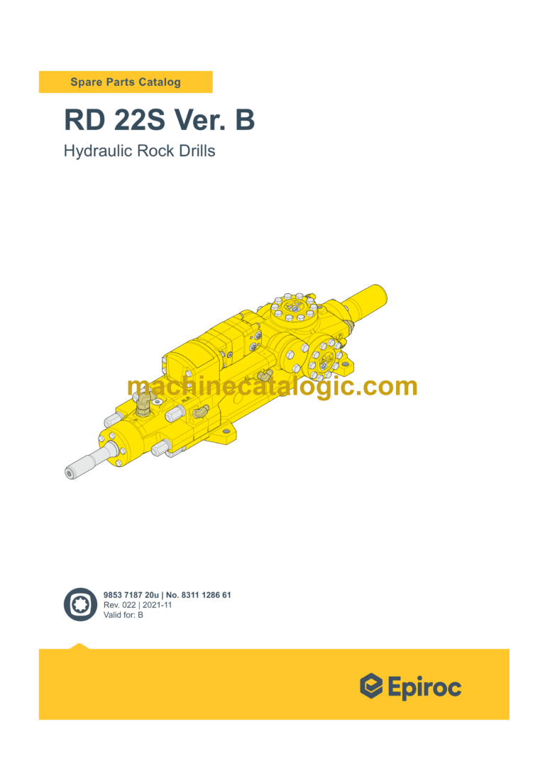 Epiroc Hydraulic Rock Drills RD 22S Version B Parts Catalog