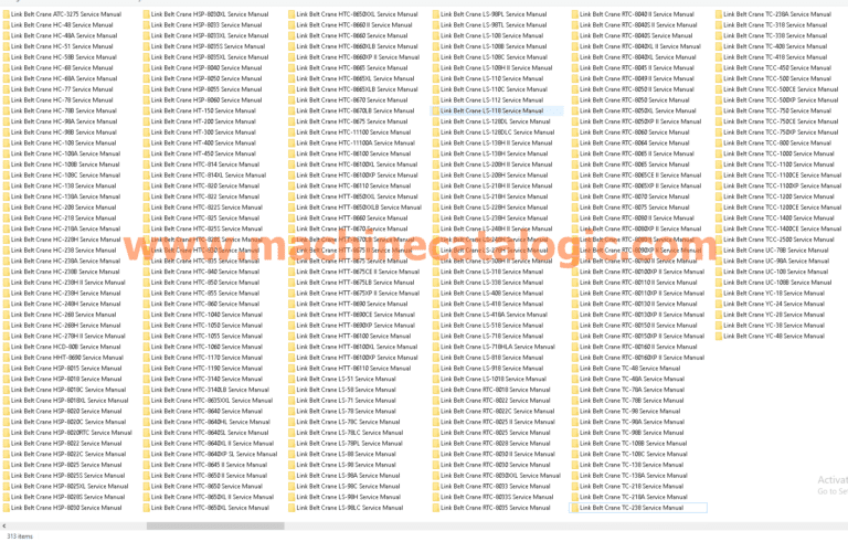 Link-Belt Cranes Service & Repair Manual Archive