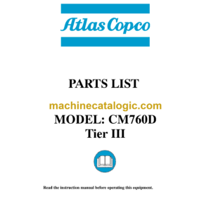 Atlas Copco CM760D Tier 3 Crawler Drills Parts Catalog