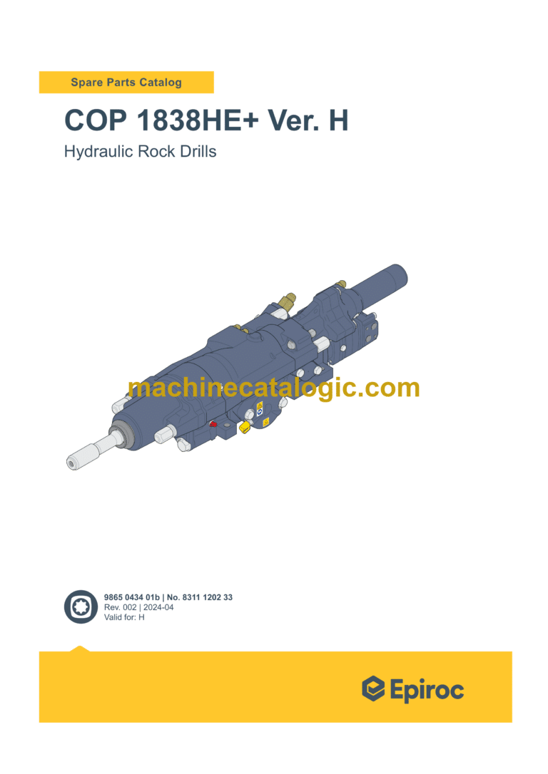 Epiroc COP 1838HE+ Version H Hydraulic Rock Drills Parts Catalog
