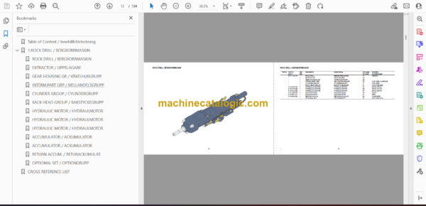 Atlas Copco COP 2560EX+ Version F Hydraulic Rock Drill Parts Catalog - Image 2